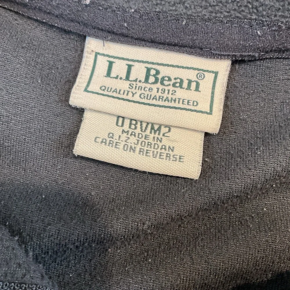 L L Bean 1/4 Zip Pullover Mens L Black Fleece Zipper Chest‎ Pocket Long Sleeves